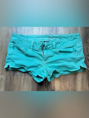 American Eagle Outfitters Turquoise Stretch Denim Shorts